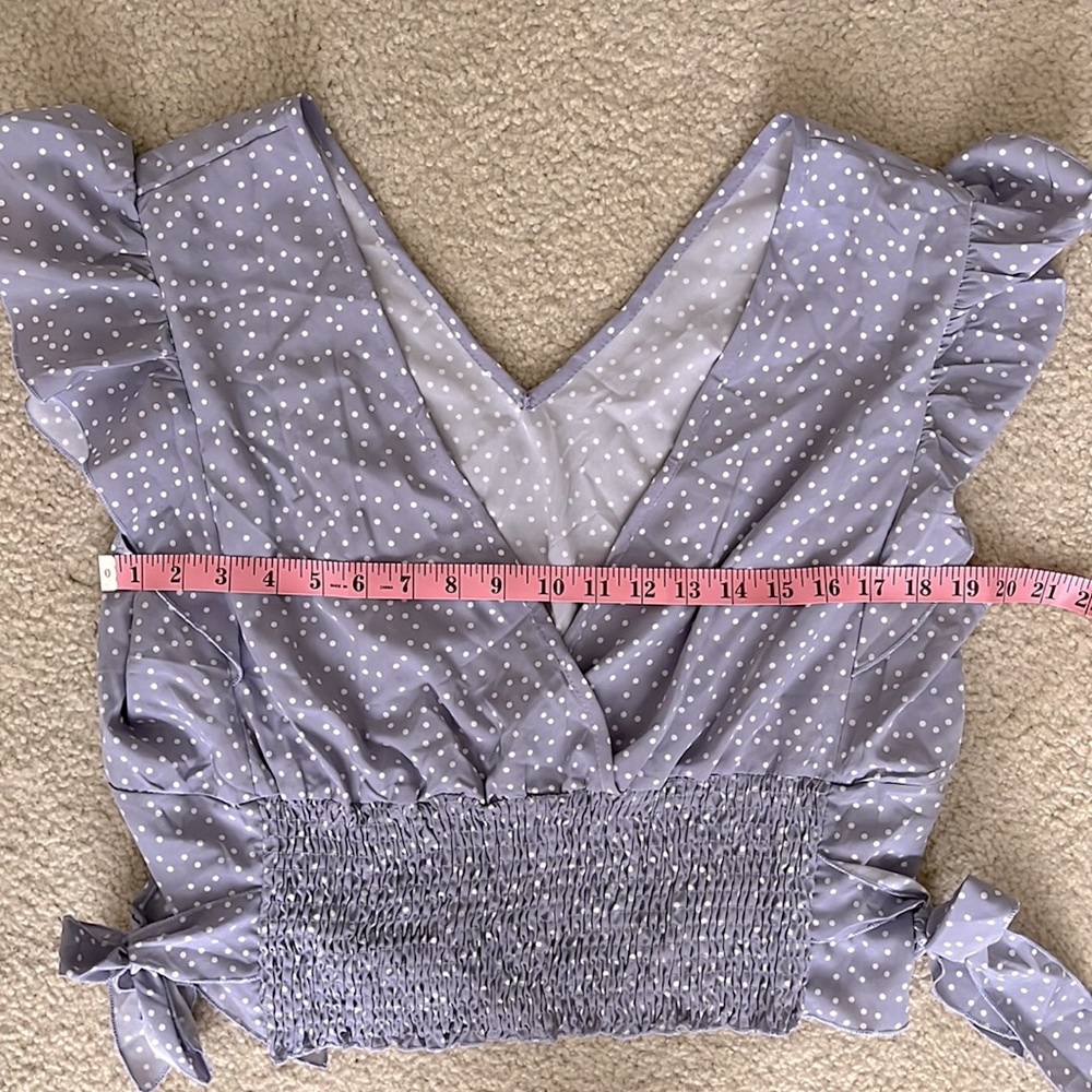Adorable purple and white dotted 2X SHEIN top!